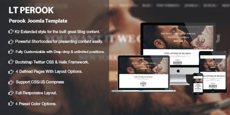 LT Perook - Barber Shop Joomla Template