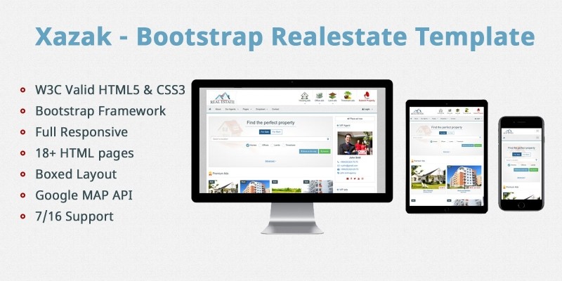 Xazak - Bootstrap Real Estate Template