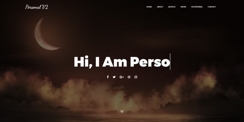 Personal V2 One Page HTML Portfolio Template 