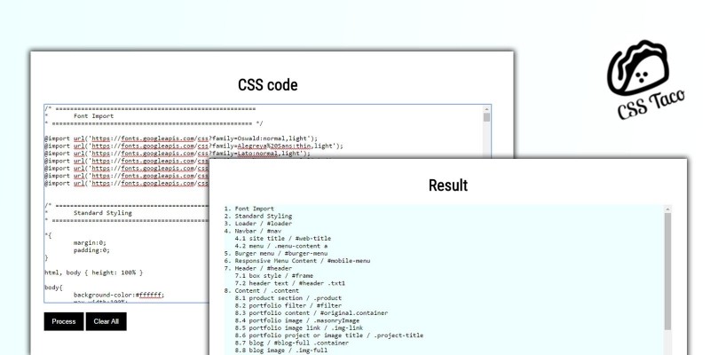 CSS Taco - CSS Table Content Creator