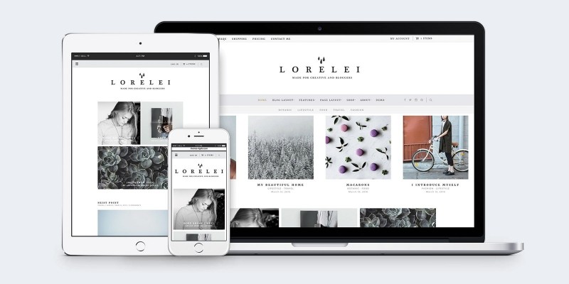 Lorelei - Nordic Blog And Shop WordPress Theme