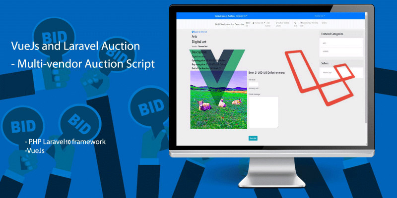 PHP Laravel Auction - Multi-vendor Auction Script