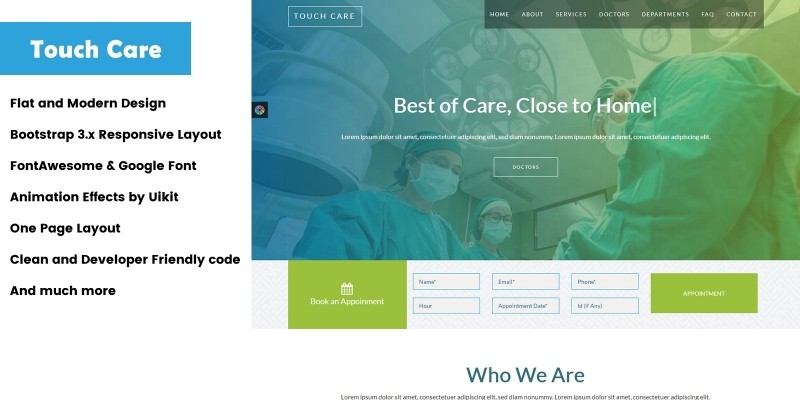 Touch Care - HTML Medical Website Template