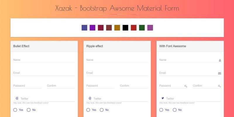 Xazak - Bootstrap Material Forms