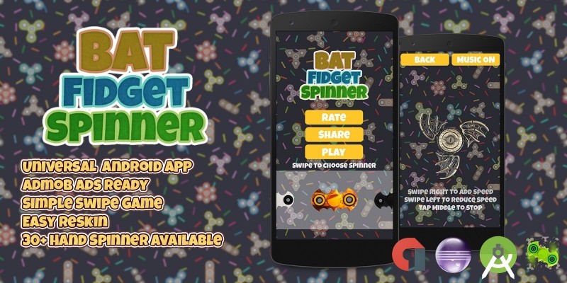 Bat Fidget Spinner - Android Game Template