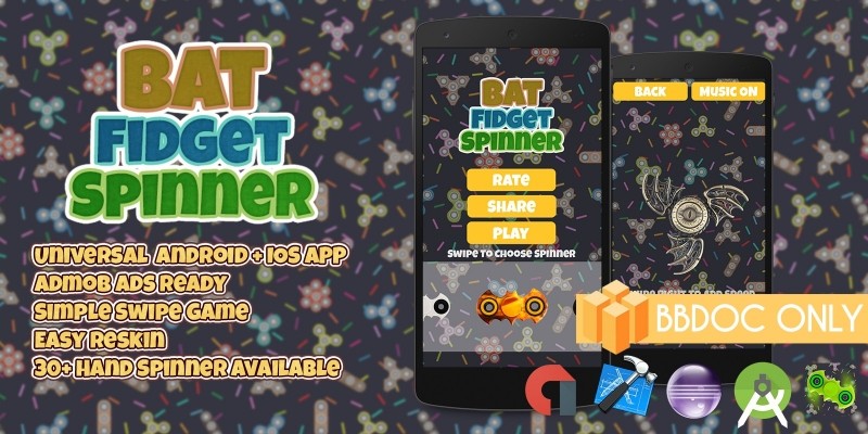 Bat Fidget Spinner - Buildbox Game Template