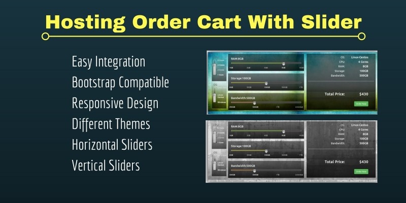 Responsive Hosting Order Form With Slider