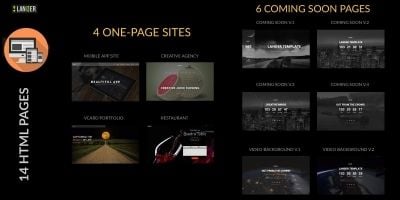 Lander - 4 One Page Sites And 6 Landing Pages