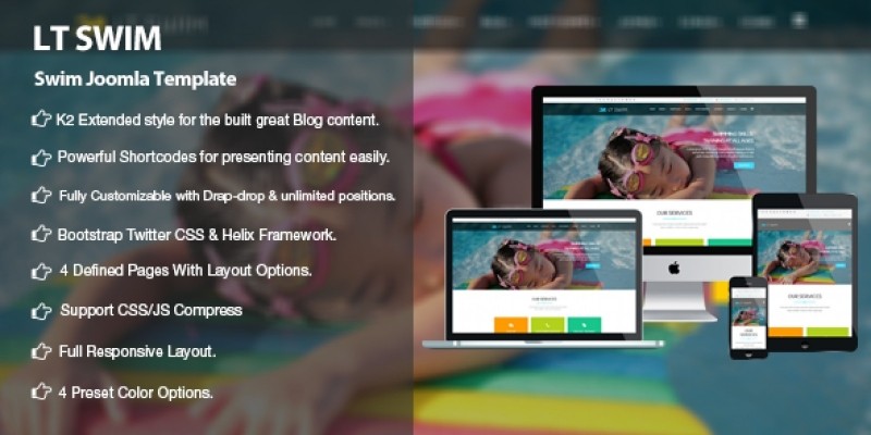 LT Swim – Swimming School Joomla  template