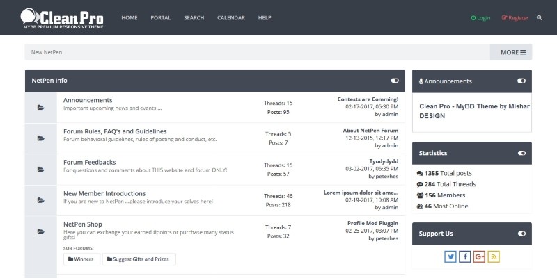 Clean Pro - MyBB Theme