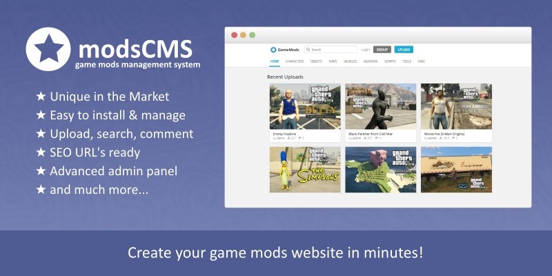 ModsCMS - Game Mods PHP Script