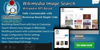 Wikimedia Image Search - Wikipedia API PHP Script