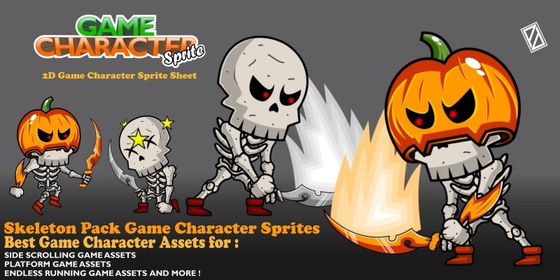 Skeleton Pack Game Character Sprite