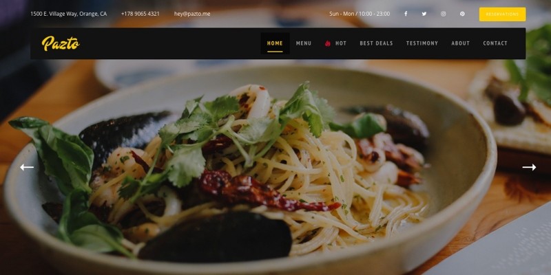 Pazto - Food And Restaurant HTML Template