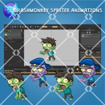 Zombie Pack Enemy 2D Game Character Sprite Screenshot 2