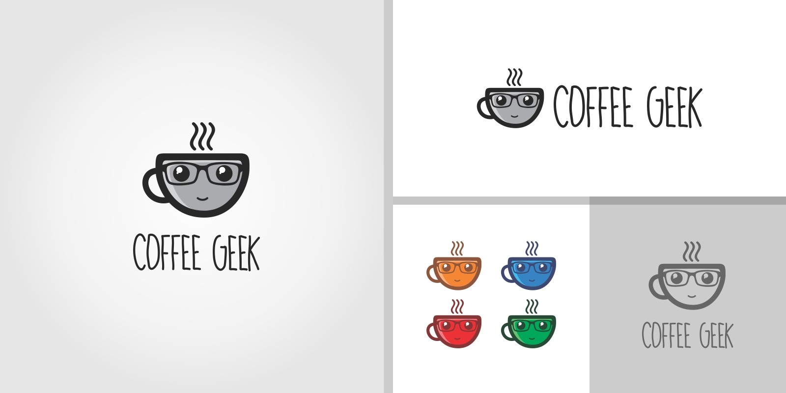 Coffee Geek Cafe Logo Template by Lazyntax Codester