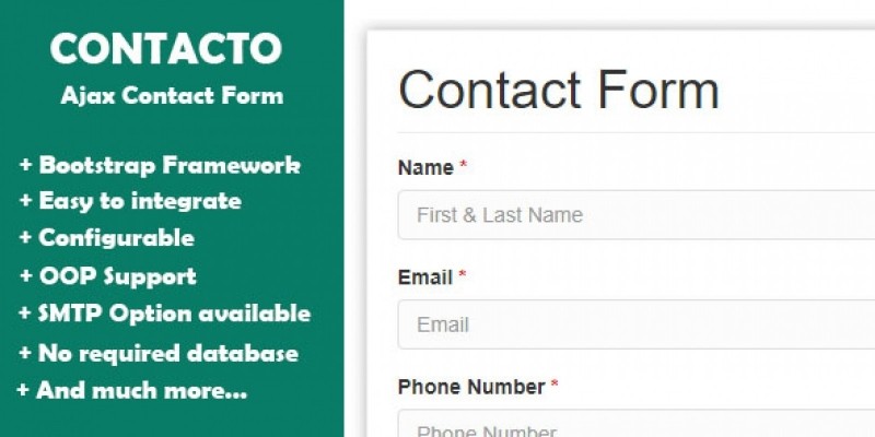 Advanced contact form with PHP Ajax And Bootstrap