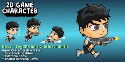 Nanz - Boy 2D Game Character Sprite