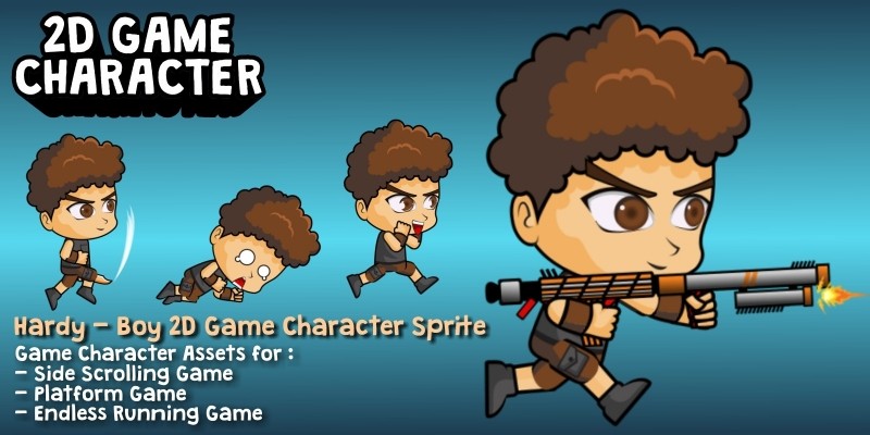 Hardy - Boy 2D Game Character Sprite