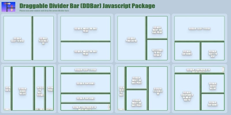 Draggable Divider Bar Javascript Package