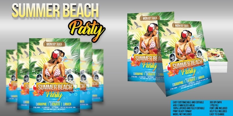 Summer Beach Party Flyer Template