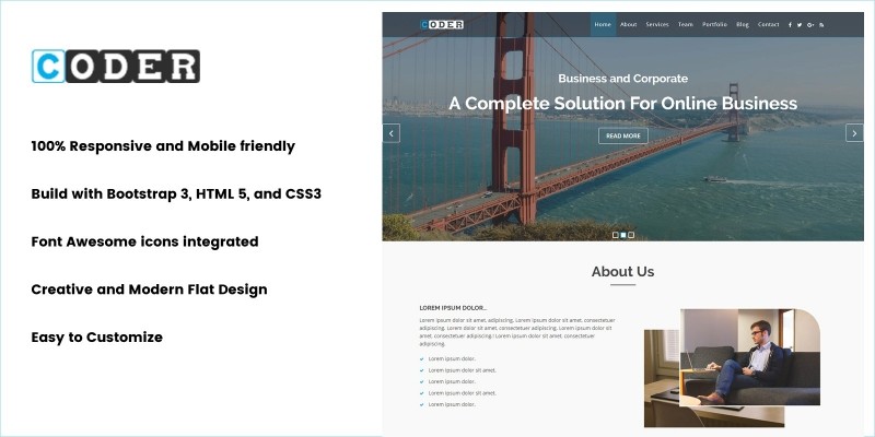 Coder - Onepage Business HTML Template