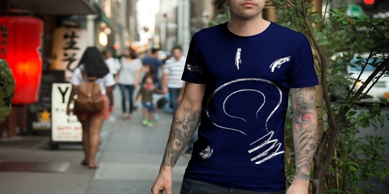 Bulb T-Shirt Print Design Template