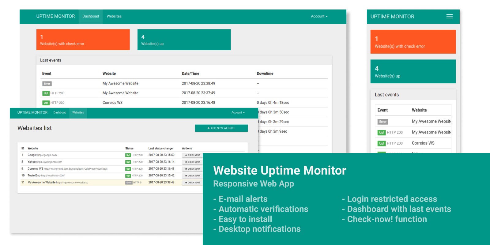 Website Uptime Monitor PHP Script.