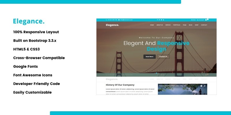 Elegance - Onepage Business HTML Template