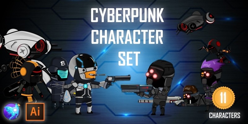 Cyberpunk Game Character Sprites