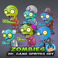 6-Zombies Game Character Sprites Pack