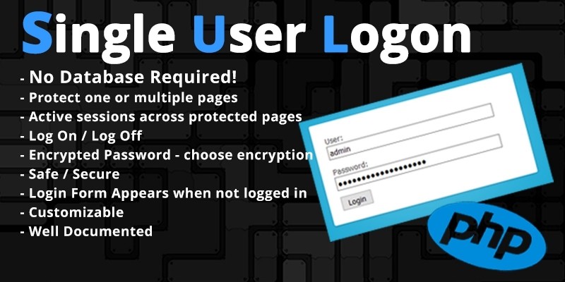 Single User Login Script Without Database