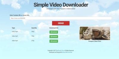 Youtube And Vimeo Video Downloader PHP Script