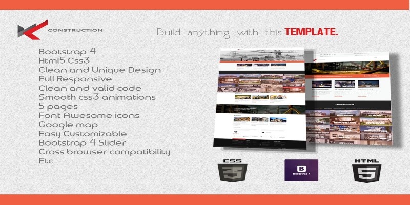 WKT  Construction Bootstrap 4 Template