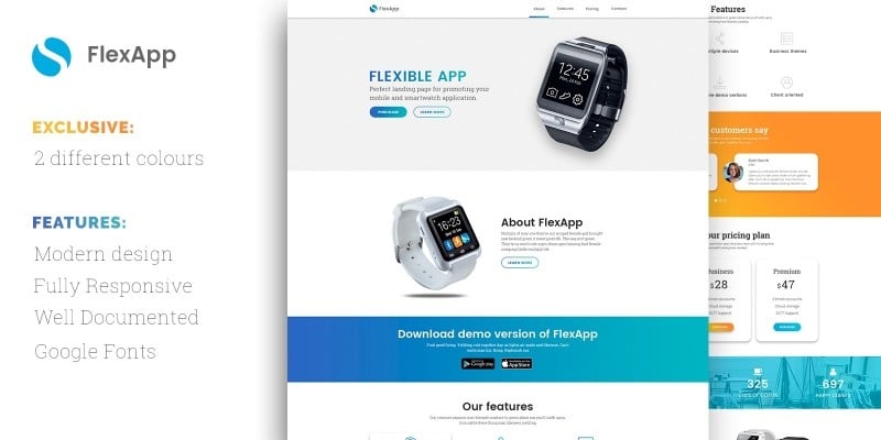 FlexApp - HTML Landing Page Template