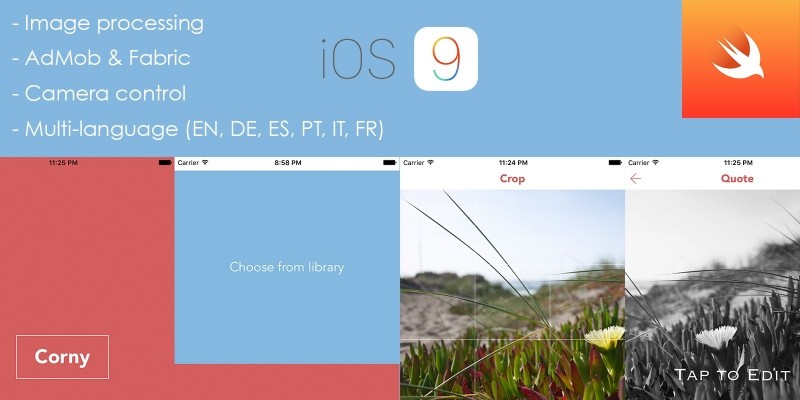Corny - Add Text To Image Xcode iOS