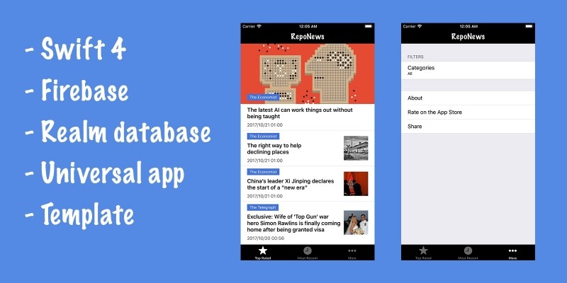RepoNews - Full iOS Xcode Project