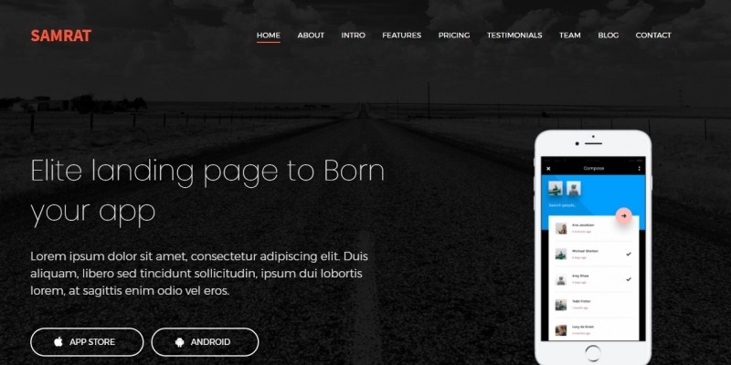 Samrat - Responsive Bootstrap 4 App Landing Page