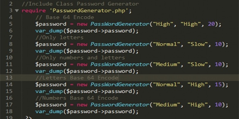 Password Generator PHP Class
