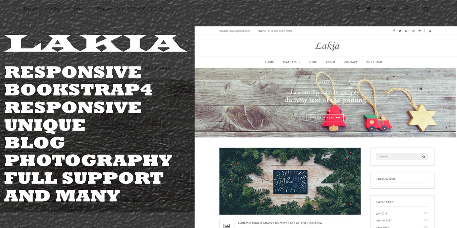 Lakia - HTML Blog Template