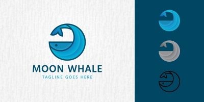 Moon Whale - Logo Template