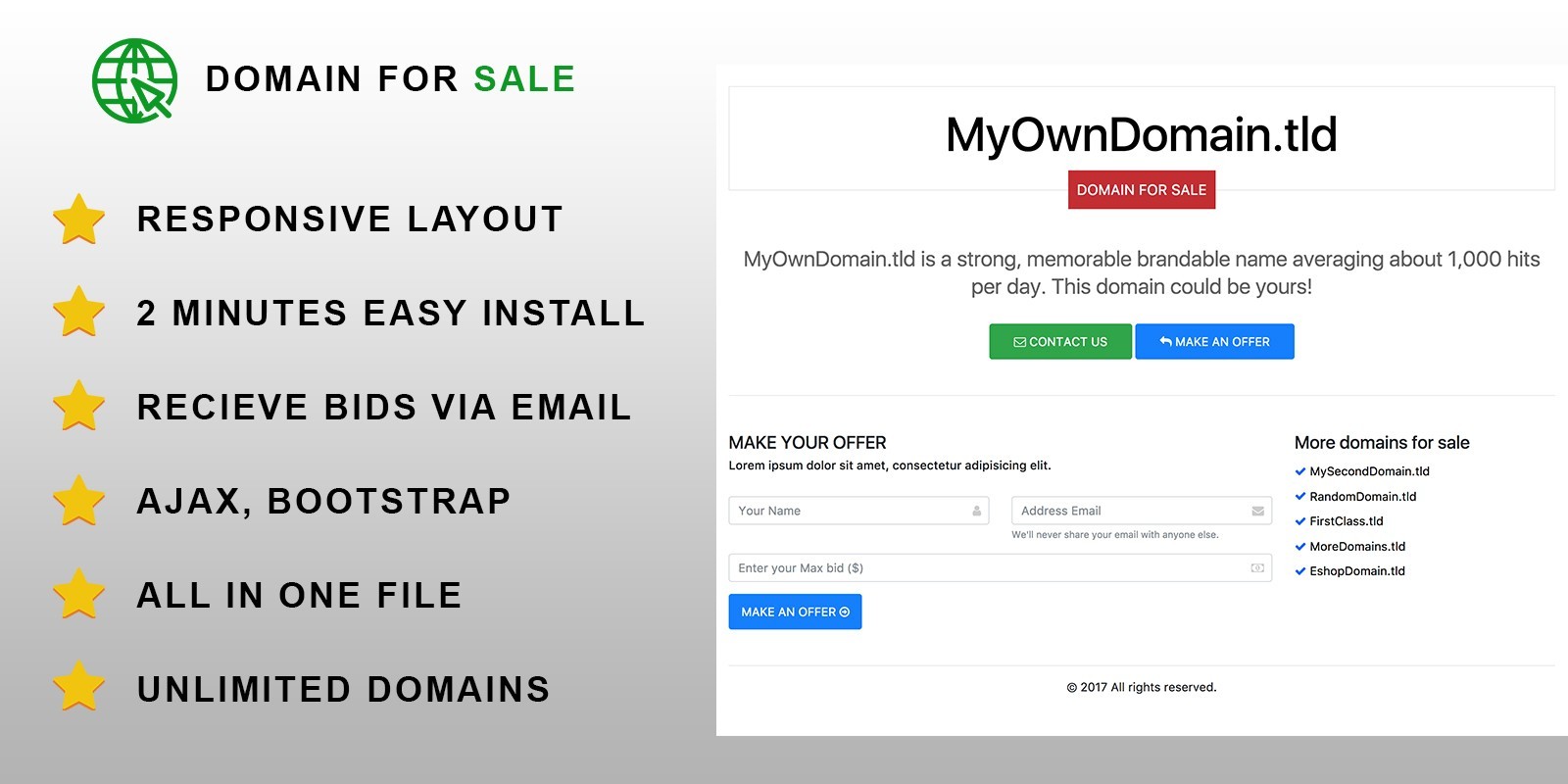 Domain For Sale PHP