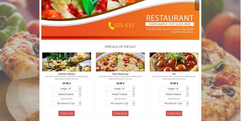 Simple HTML5 E-Commerce Template For Food