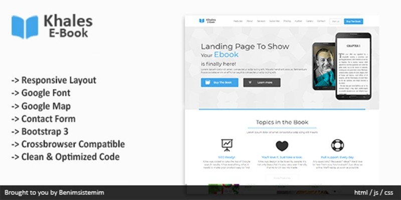 Khales EBook - Responsive Book Landing Page