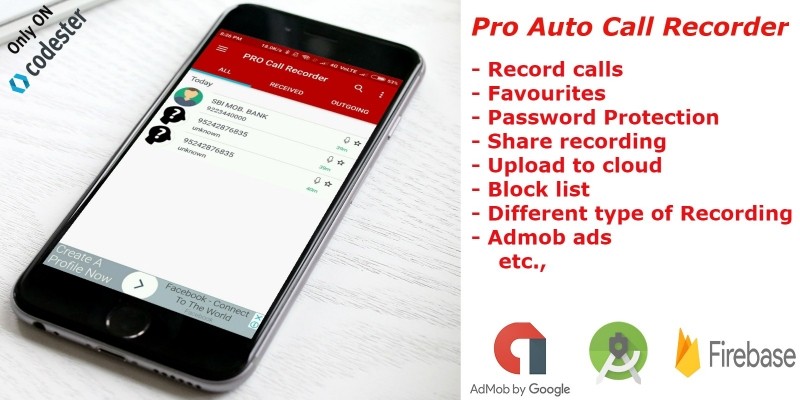 Auto Call recorder with Admob - Android Studio