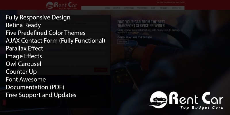 Rent Car HTML Template
