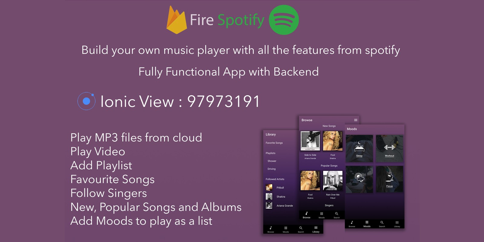 FireSpotify - Spotify Clone App Ionic 3