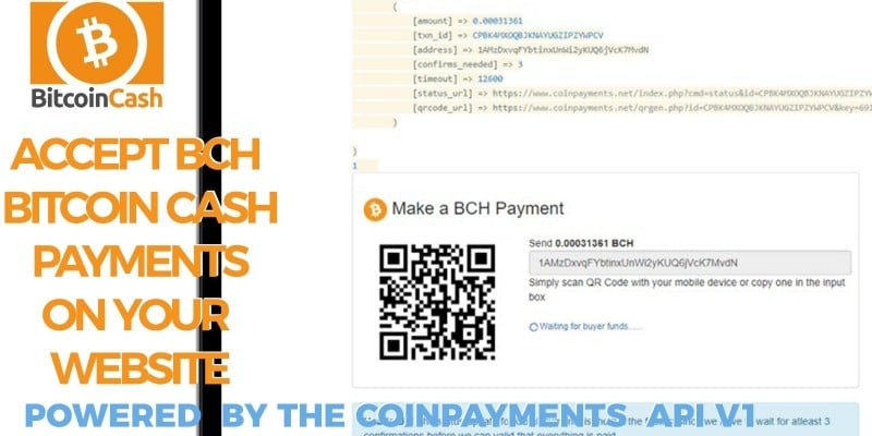 Bitcoin Cash Receive Payments - CoinPayments API