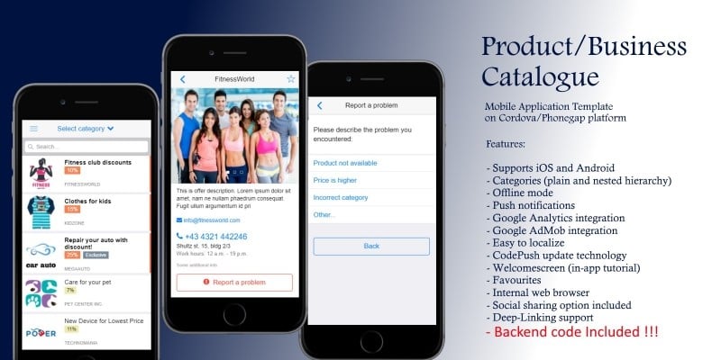 Product Catalog And Backend - Cordova App Template