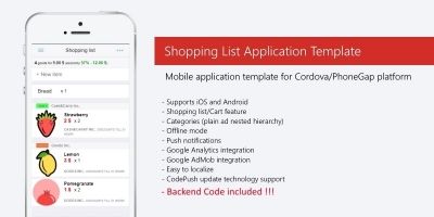 Shopping List App And Backend - Cordova Template